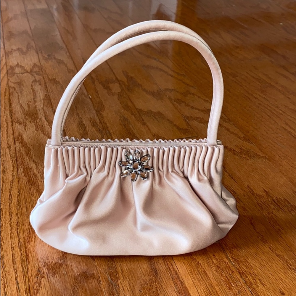 Pink Satin Nicole Miller Evening Bag